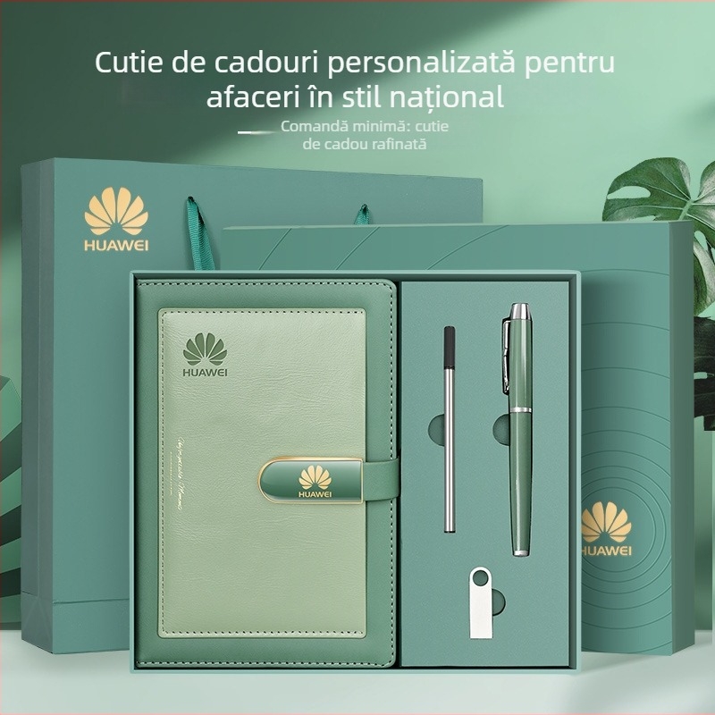 Cutie cadou de suvenir, set de notebook de afaceri, semn de carte și USB flash drive — cadou personalizabil pentru clienți și profesori