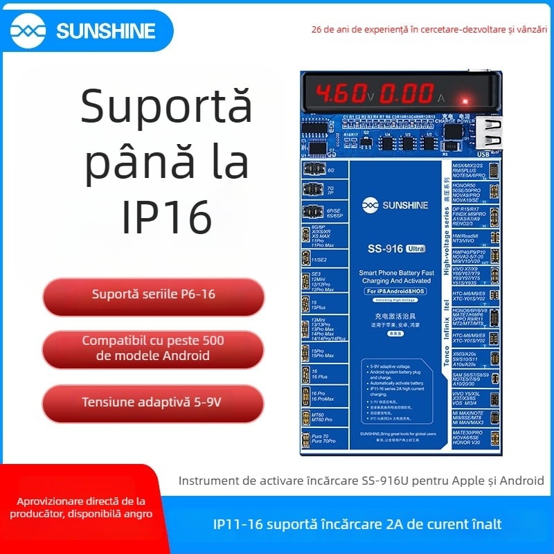 Dispozitiv SS-916 Ultra pentru activarea încărcării, Apple și Android, compatibil cu seria 16