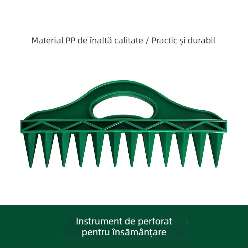 Unealtă pentru distanțierea semințelor și perforare rapidă pentru semănat în grădină