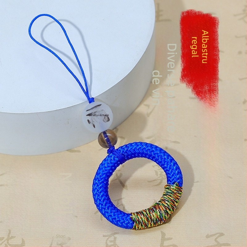 Lanyard din nylon cu nod norocos, șnur pentru telefon, cablu USB și pandantiv cu nod chinezesc și mărgele de cristal