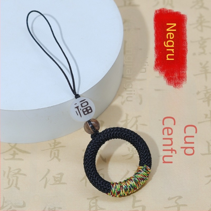 Lanyard din nylon cu nod norocos, șnur pentru telefon, cablu USB și pandantiv cu nod chinezesc și mărgele de cristal