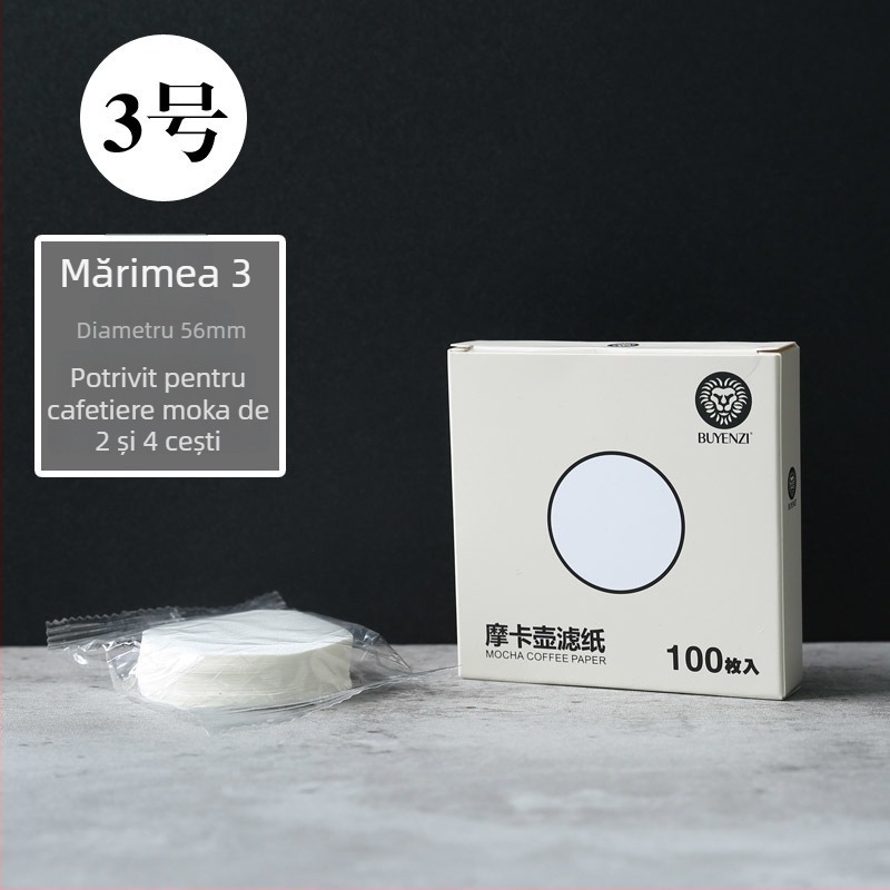 Filtru de cafea V60, conic, hârtie de filtrare pentru cafea la filtru, 100 bucăți, alb, fără miros, tip 02