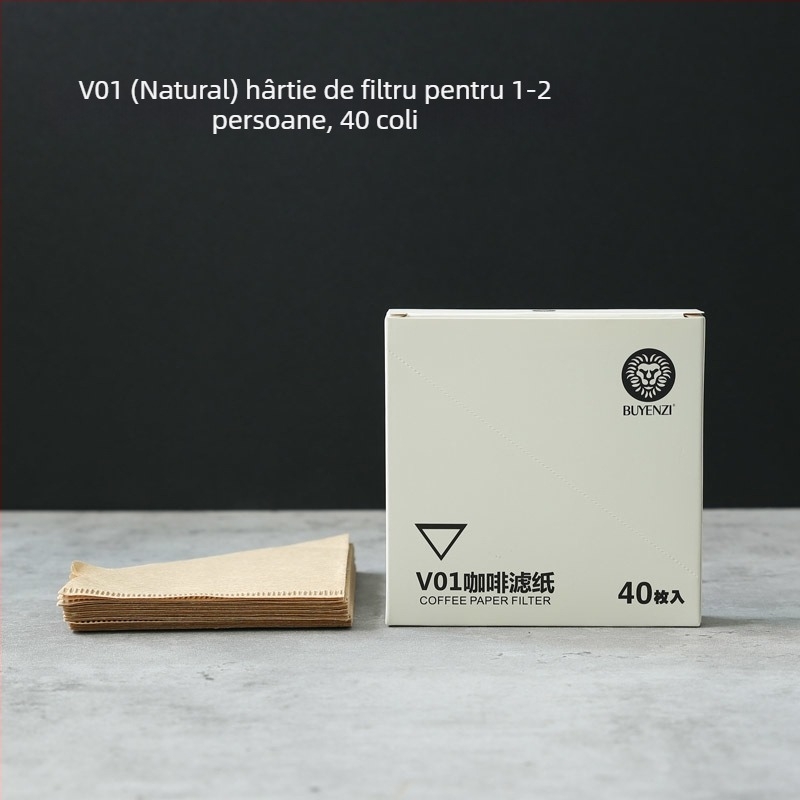 Filtru de cafea V60, conic, hârtie de filtrare pentru cafea la filtru, 100 bucăți, alb, fără miros, tip 02