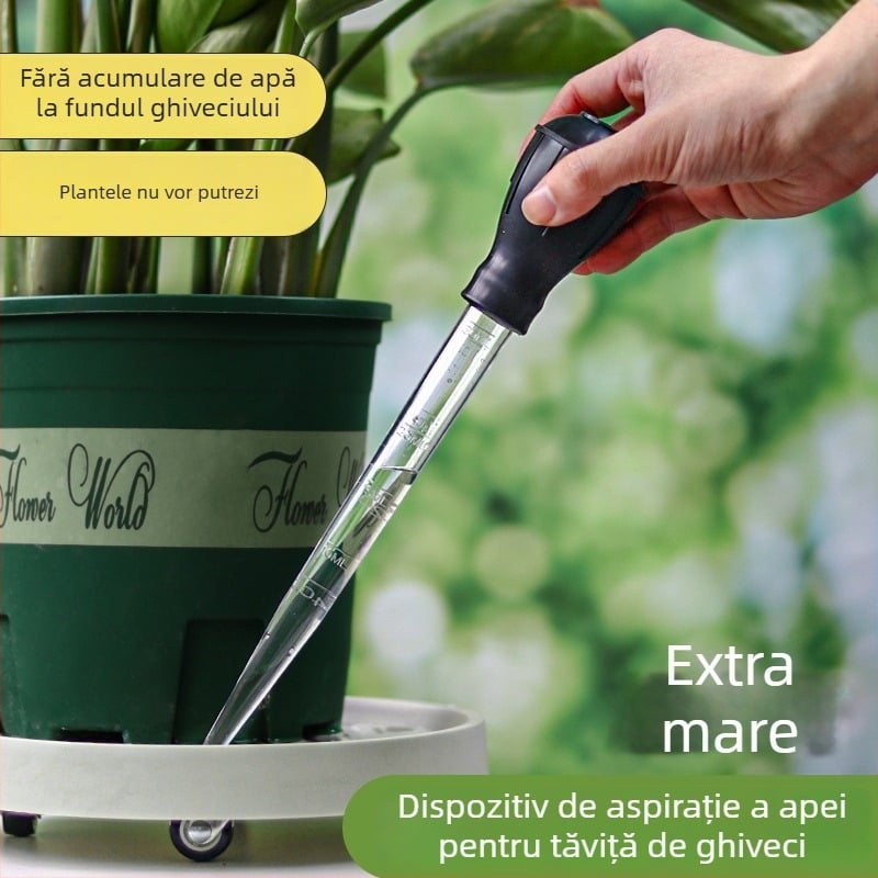 Bază portabilă de absorbție a apei pentru tava ghiveciului, cu pipetă mare pentru gestionarea apei