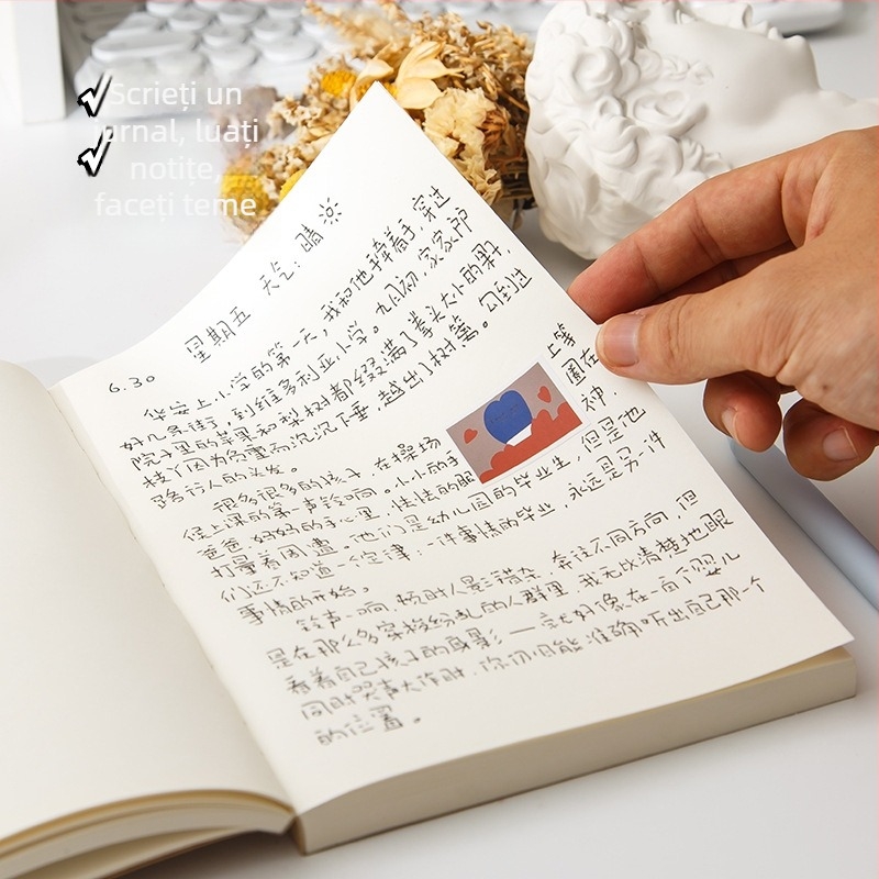Caiet gol din piele de vită, caiet de schițe personalizat pentru studenți, carnet de notițe personalizat, caiet cu legare cu adeziv și logo imprimat