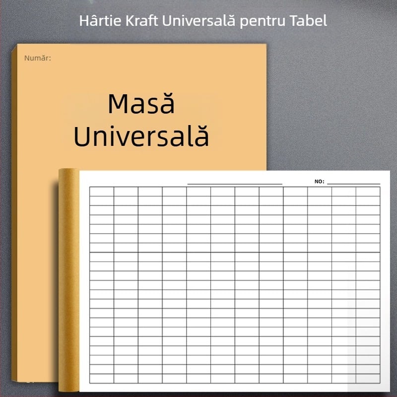 Caiet cu formulare goale pe hârtie kraft, gros, pentru contabilitate
