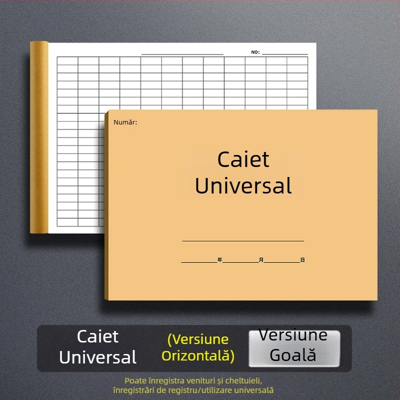 Caiet cu formulare goale pe hârtie kraft, gros, pentru contabilitate