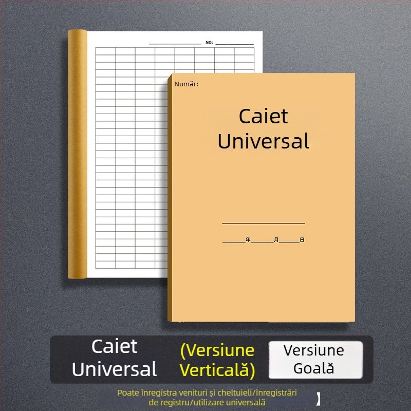 Caiet cu formulare goale pe hârtie kraft, gros, pentru contabilitate