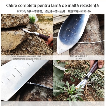 Lopată mică de grădină pentru uz casnic – unealtă din oțel inoxidabil pentru plantare și săpat legume și usturoi