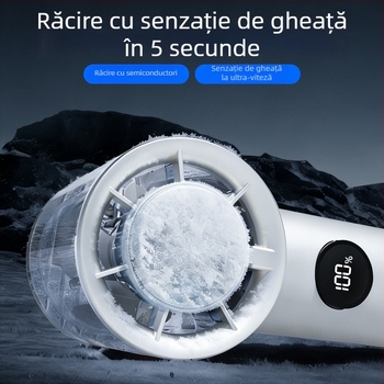 Ventilator portabil cu răcire termoelelectrică, 100 trepte, pliabil, afișaj digital, ventilator de birou compact