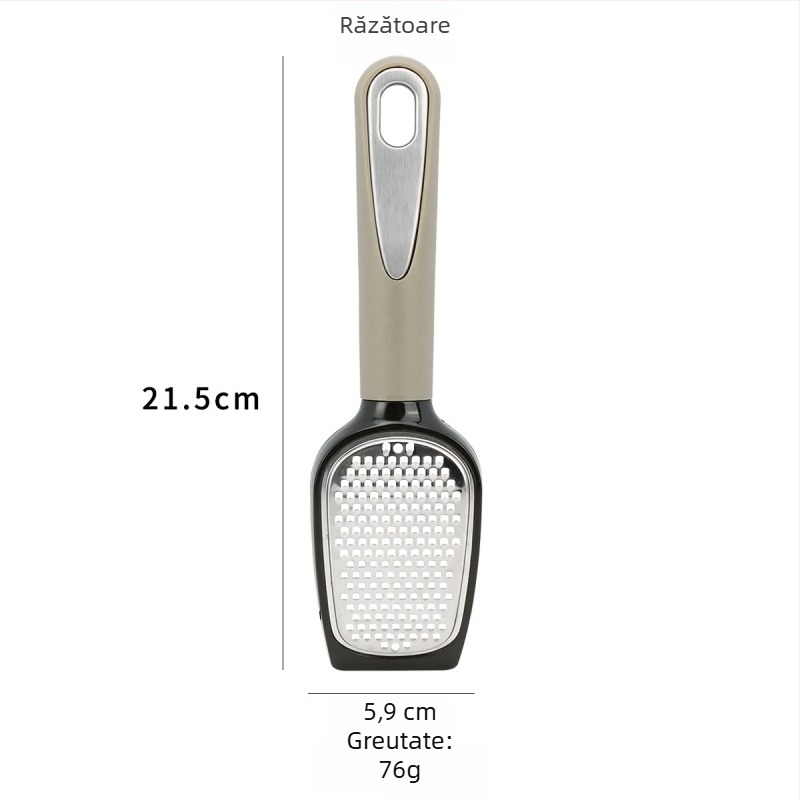 Set de 10 ustensile de bucătărie cu mâner din oțel: răzuitor, tăietor de pizza, deschizător de sticle, spatulă pentru brânză și tel de ouă