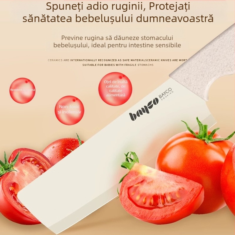 Baig set de cuțite pentru hrănire bebeluși – 2 în 1 cuțit pentru bebeluși și tocător, bucătărie de acasă