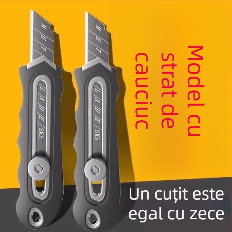 Cuțit universal din oțel inoxidabil cu lamă din wolfram pentru tăierea tapetelor, suport