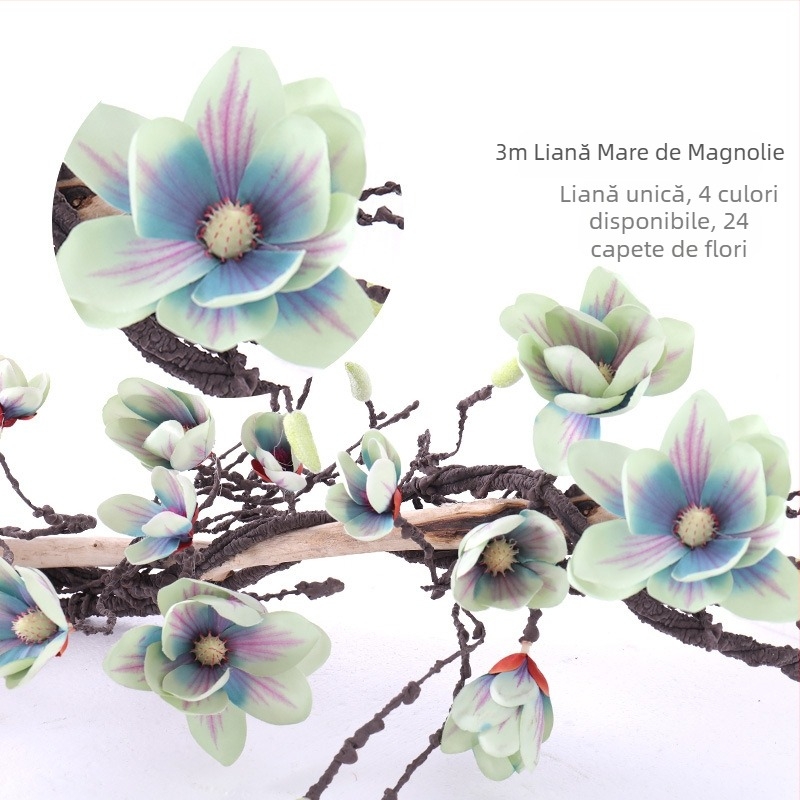 Viță artificial Magnolia pentru fundalul de perete și arc decorativ