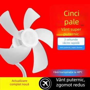 Ventilator de birou cu 5 palete, economie de energie, liniștit, reglabil 360°
