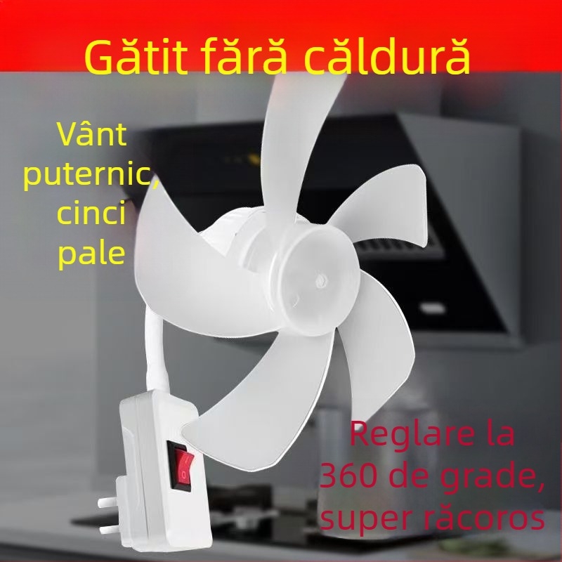 Ventilator de birou cu 5 palete, economie de energie, liniștit, reglabil 360°