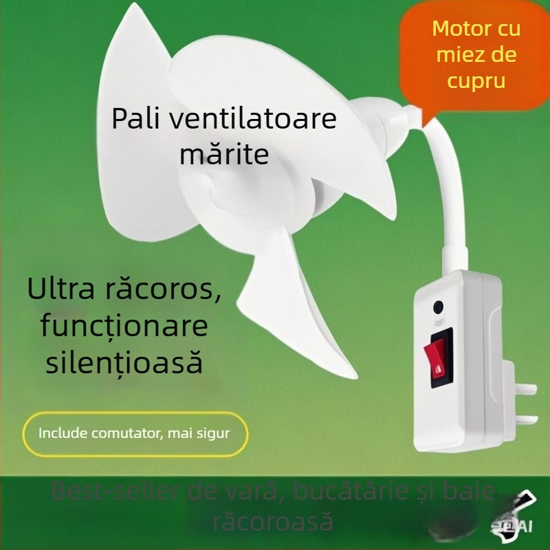 Ventilator de birou cu 5 palete, economie de energie, liniștit, reglabil 360°