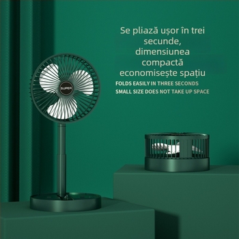 Ventilator de birou pliabil telescopic cu USB – pentru casă, birou și exterior
