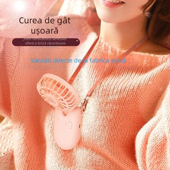 F3 Mini ventilator portabil pentru gât, pliabil, USB reîncărcabil, pentru studenți