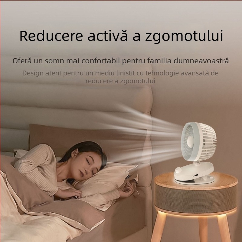 Ventilator portabil de birou cu oscilație, difuzor de arome, alimentare USB, suport de montare pe perete