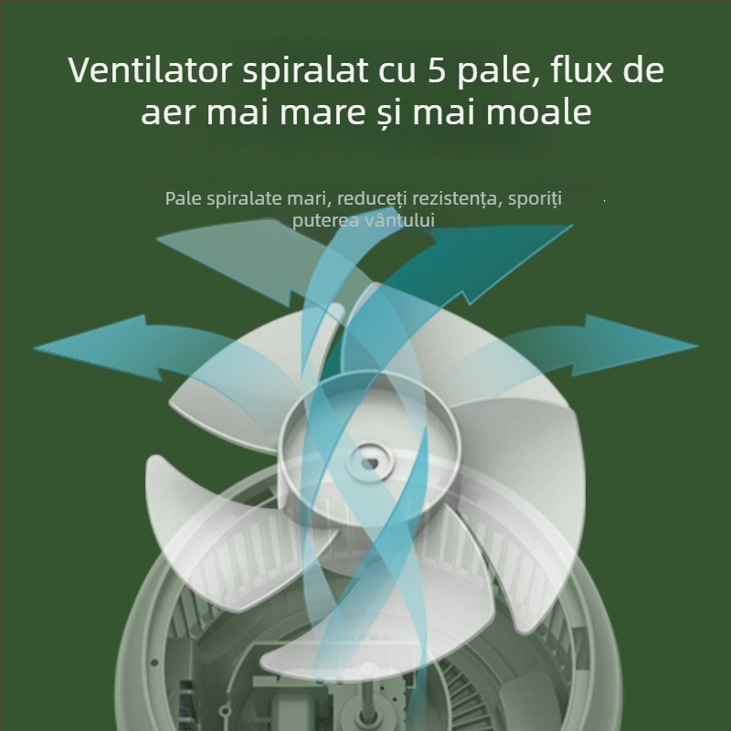 Ventilator de birou pliabil, economisitor de energie, silențios, pentru cămine studențești, cu 3 viteze și oscilație