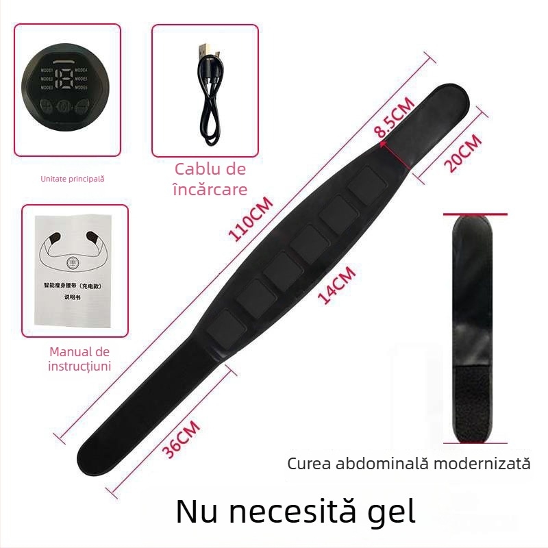 Minogi Patch Inteligent pentru Abdomen cu EMS, Dispozitiv de Fitness pentru Antrenament Abdominal, Pliabil