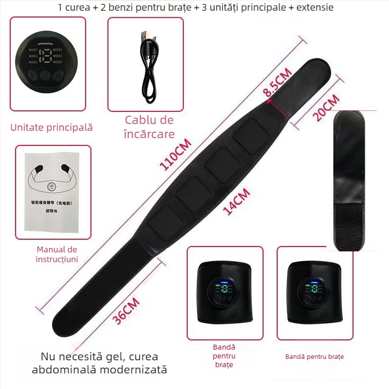 Minogi Patch Inteligent pentru Abdomen cu EMS, Dispozitiv de Fitness pentru Antrenament Abdominal, Pliabil