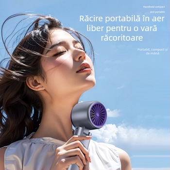 Ventilator de mână reîncărcabil USB, turbină de înaltă viteză, 100 trepte de viteză, răcire cu aer
