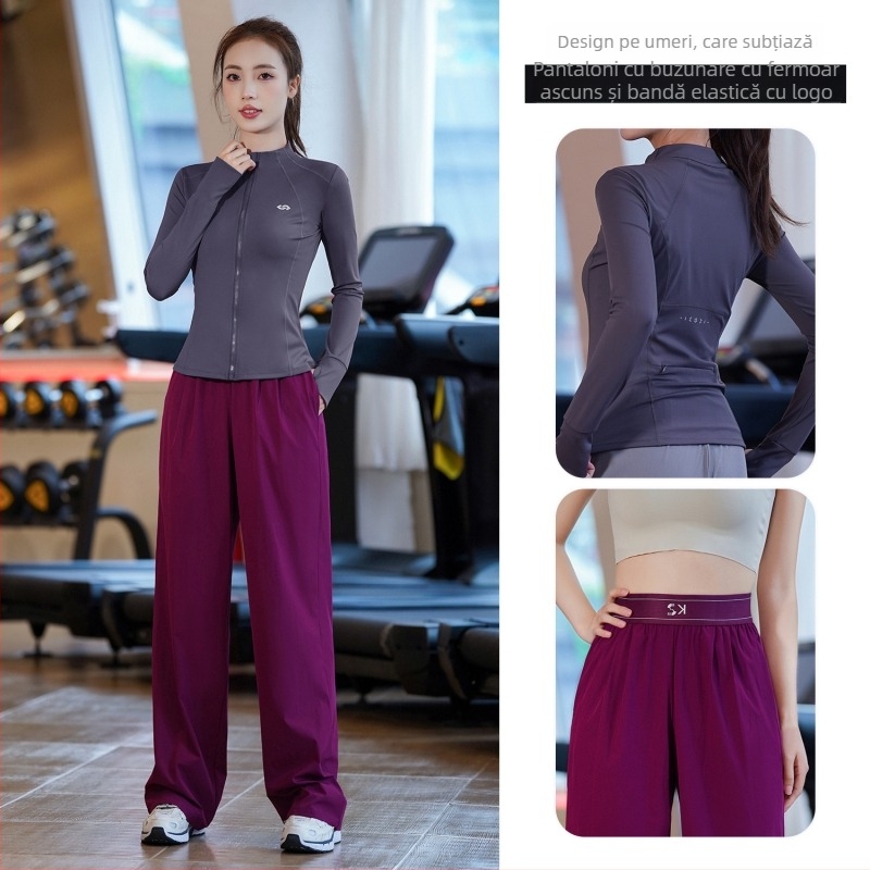Set de fitness rapid uscat pentru femei, toamna 2025 – alergare, antrenament baschet și hanorac de yoga