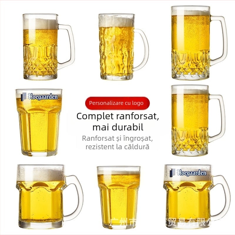 Halbă de bere uriașă cu siglă, capacitate 1000 ml
