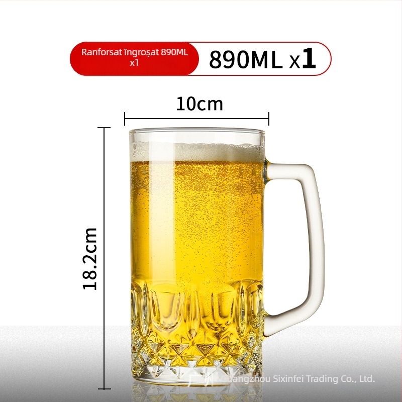 Halbă de bere uriașă cu siglă, capacitate 1000 ml