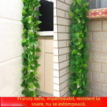 Viță de vie artificială verde Pothos pentru decorarea țevilor și tavanului