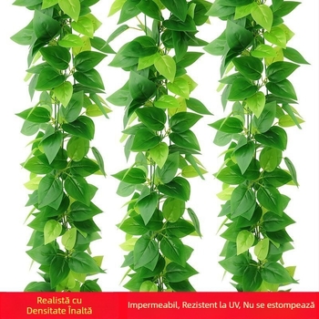 Viță de vie artificială verde Pothos pentru decorarea țevilor și tavanului