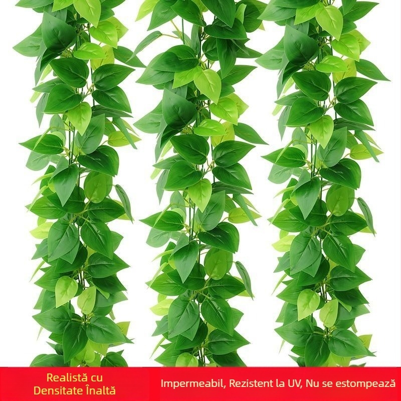 Viță de vie artificială verde Pothos pentru decorarea țevilor și tavanului