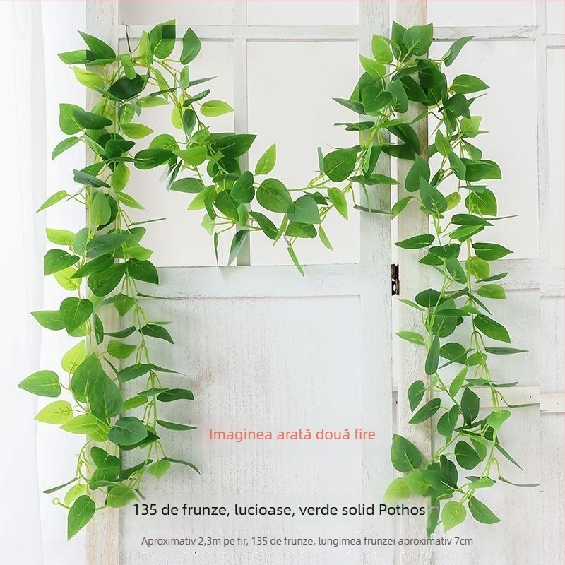Viță de vie artificială verde Pothos pentru decorarea țevilor și tavanului