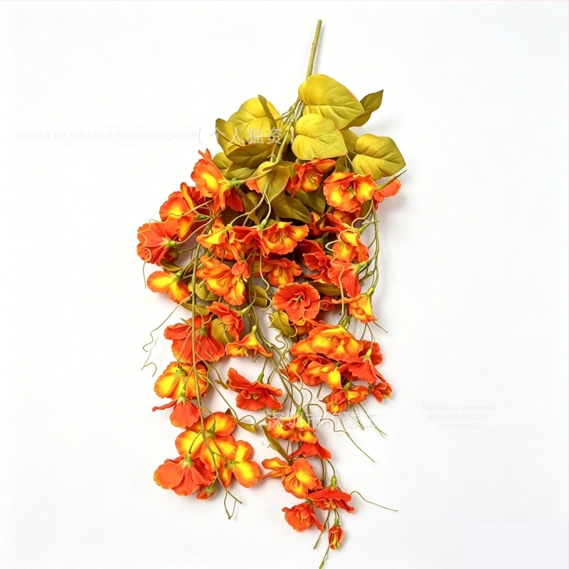 Flori hibiscus artificiale pentru exterior, cu liane lungi atârnătoare, pentru praguri, peisaje, nunți și decor exterior primăvară-vară.