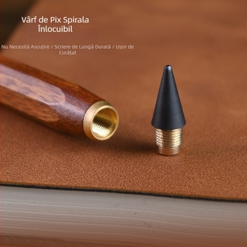 Creion din lemn octogonal HB pentru elevi și examene, design vintage, fără a necesita ascuțire