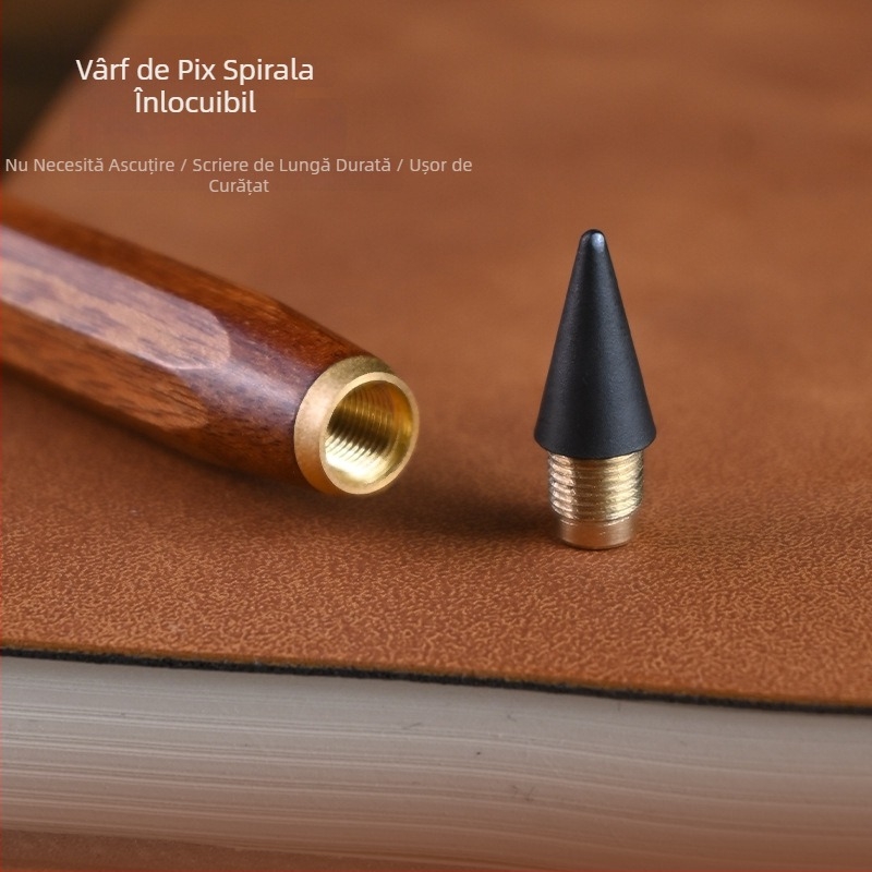 Creion din lemn octogonal HB pentru elevi și examene, design vintage, fără a necesita ascuțire
