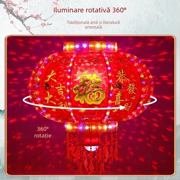 Lanteră LED multicolor rotativă – decor balcon pentru Anul Nou, nuntă și mutare, lampă de palat pentru Festivalul Primăverii