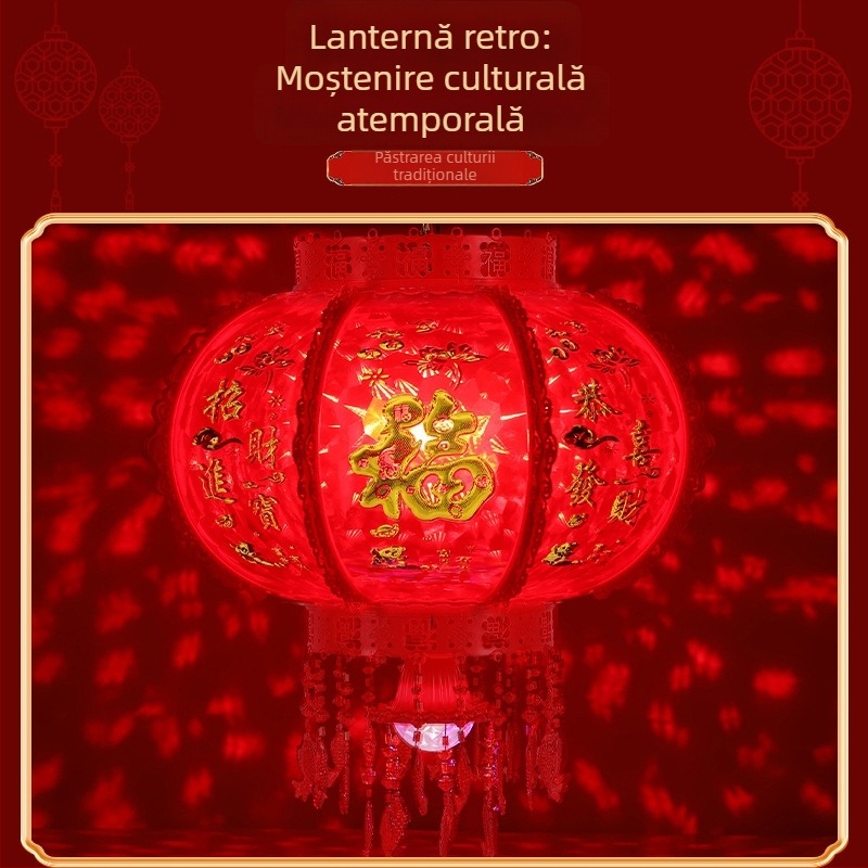 Lanteră LED multicolor rotativă – decor balcon pentru Anul Nou, nuntă și mutare, lampă de palat pentru Festivalul Primăverii