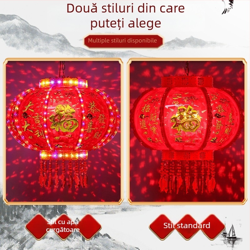Lanteră LED multicolor rotativă – decor balcon pentru Anul Nou, nuntă și mutare, lampă de palat pentru Festivalul Primăverii