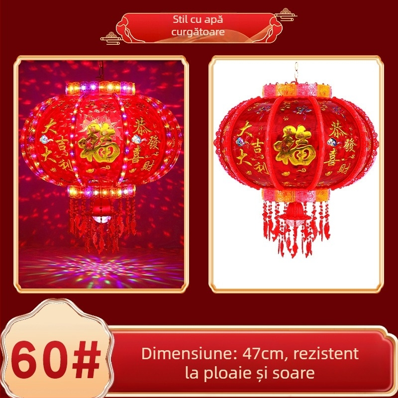 Lanteră LED multicolor rotativă – decor balcon pentru Anul Nou, nuntă și mutare, lampă de palat pentru Festivalul Primăverii
