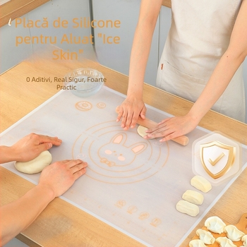 Covoraș mare din silicon pentru frământat, antibacterian, gros, ideal pentru bucătărie și coacere, calitate alimentară
