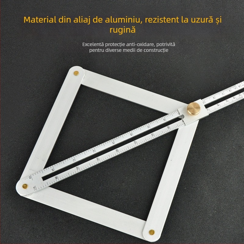 Rigla unghiulară integrată pentru plafoane și tâmplărie, măsurare 0–170°, aliaj de aluminiu