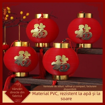 Cuplu de felinare pentru ușa de intrare cu simbol norocos pentru Anul Calului, decor de Anul Nou 2026, ornament de balcon
