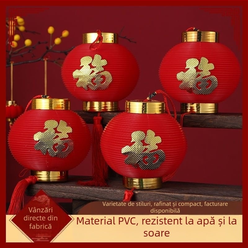 Cuplu de felinare pentru ușa de intrare cu simbol norocos pentru Anul Calului, decor de Anul Nou 2026, ornament de balcon