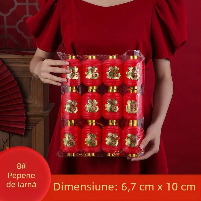 Cuplu de felinare pentru ușa de intrare cu simbol norocos pentru Anul Calului, decor de Anul Nou 2026, ornament de balcon