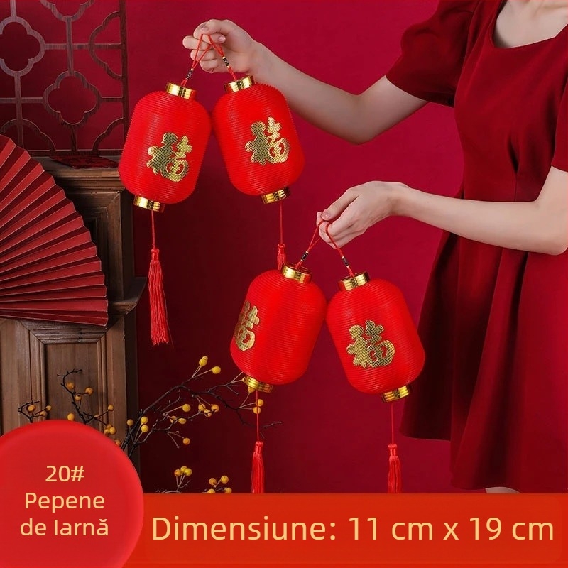 Cuplu de felinare pentru ușa de intrare cu simbol norocos pentru Anul Calului, decor de Anul Nou 2026, ornament de balcon