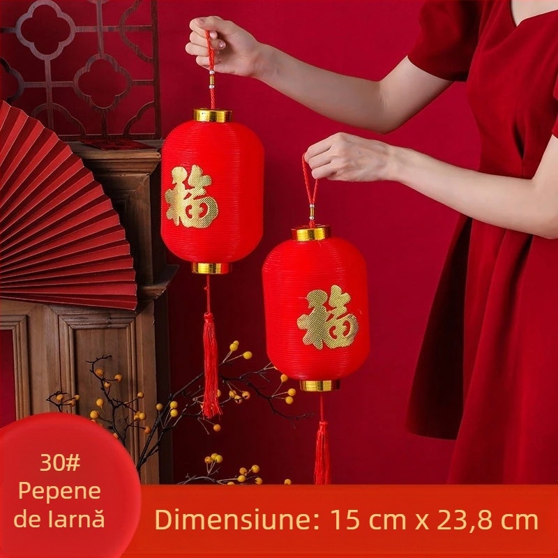 Cuplu de felinare pentru ușa de intrare cu simbol norocos pentru Anul Calului, decor de Anul Nou 2026, ornament de balcon