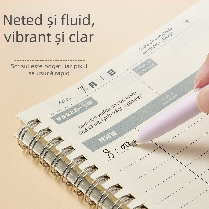 TOME Pix gel cu clic, ediție limitată, negru carbon, vârf din oțel inoxidabil, corp din plastic, pentru elevi